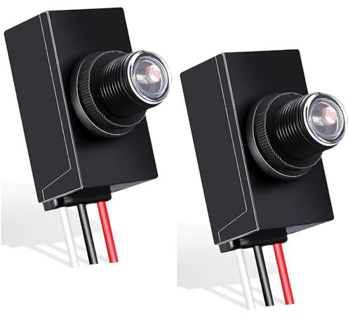 Greluma 2 Stk Dämmerungs- bis Morgendämmerungssensor für Außenbeleuchtung, 120–277 V, fotoelektrischer Schalter, Fotozelle, Lichtsensor für die meisten Außenbeleuchtungskörper