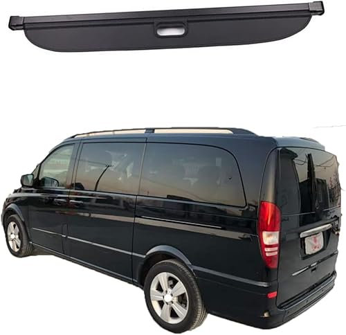 SUKORI Auto-Versenkbare Kofferraum-Ablage Für Benz Viano/Vito 2010 2011 2012 2013 2014 2015,Kofferraum-Trennwand-Vorhang-Gepäckträger-Segeltuch Kofferraum Kofferablage