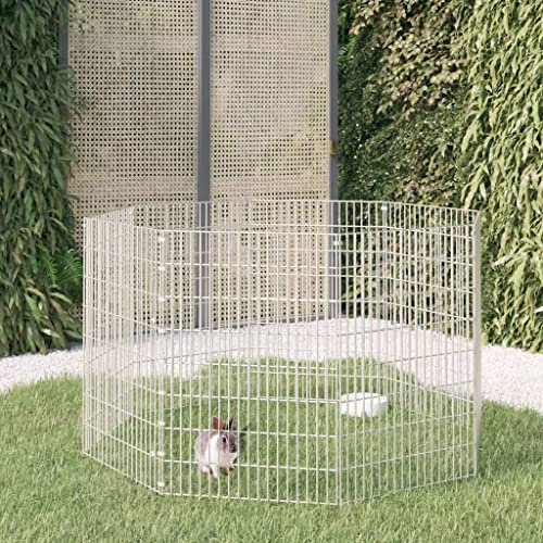 INLIFE Kaninchenkäfig 8 Paneele 54x80 cm Verzinktes Eisen,4,75 KG,171578