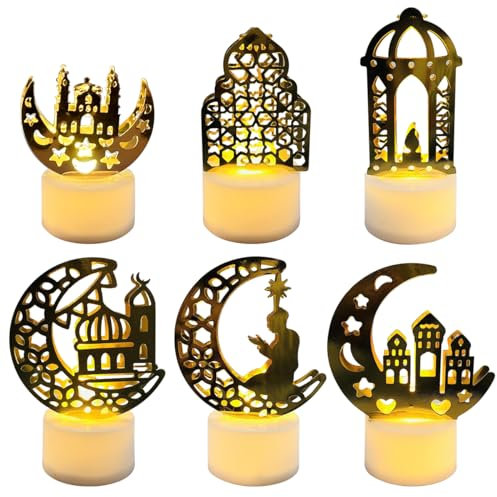VICTERR Ramadan Dekoration LED Lampe, Eid Mubarak Ramadan Dekoration, Muslimische islamische Ramadan Lichter, Eid Ramadan Mond Sterne DIY Lamp Light for Eid Mubarak Muslim Festival (B)