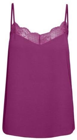 PIECES Pctiffany-Correa de Encaje Top Noos BC Tirantes, Fucsia, XS para Mujer