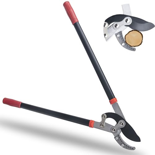 Sécateur JOHAHTANG pour l'élagage des arbres, coupe-branches robuste de 30 pouces, coupe-branches avec enclume à action composée avec capacité de coupe de 2 pouces (1 pièce)