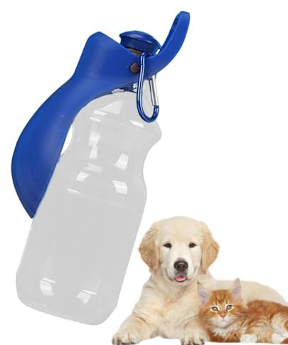 Reise-Wassernapf für Hunde, Hunde-Wasserflaschenspender, Wasserspender für Haustiere mit faltbarem Trinkbecher, 450-ml-Hundewasserflasche, praktisch für Reisen, Spaziergänge, Wanderungen