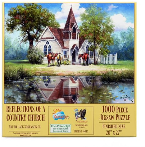 SUNSOUT INC - Reflections of a Country Church - Puzzle 1000 Teile von Künstler: Jack Sorenson - MPN # 16846