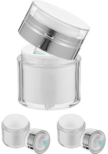MAGICLULU 3pcs 30ml Airless Pump Lotion Jars Multipurpose Cream Dispenser Bottles Portable Vacuum Press Type Containers for Cosmetics Travel and Daily Skincare