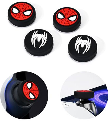 DLseego Thumbstick Grip Compatible with PlayStation Portal,Non Slip Silicone Joystick Analog Stick Caps,Full Portection PlayStation Portal Controller Thumb Grip Caps-Red Spider