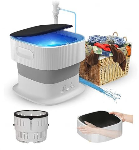 Lavado PortáTil Plegable , Lavadora PortáTil 9L Con Blu-Ray 360°,Pantalla Táctil , Mini Lavadora Portatil para,el Hogar,Viajes,Ropa Interior