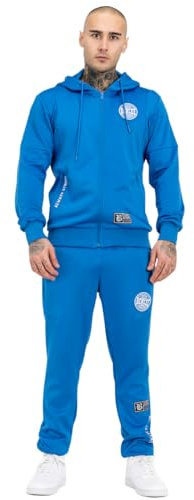 BENLEE Herren Trainingsanzug mit Kapuze schmale Passform RYLIN, Royal Blue/White, L