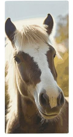 LKJTRF Handtuch mit Pferdemotiv, weich, saugfähig, Badetuch, Geschirrtücher für Küche, Badezimmer, Fitnessstudio, Spa, Zuhause, 72,9 x 35,1 cm