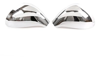Türspiegel für Fahrer Auto Seitentür Rückspiegel Abdeckung Für Peugeot 207 308 2006-2014 ABS Carbon Fiber Stil Trim Cap Tür Seitenspiegelkappe Schraubenabdeckung(Gloss Silver)