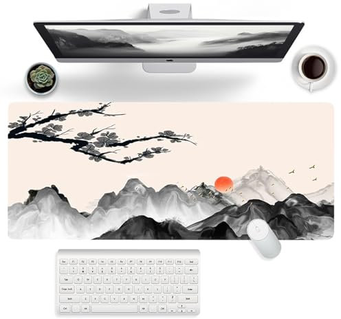 FYting Tappetino Mouse xxl, Tappeto Mouse Anime 900x400, Base Antiscivolo in Gomma Naturale, Impermeabile e Antimacchia, Adatto per PC, MacBook, Laptop(Montagne)