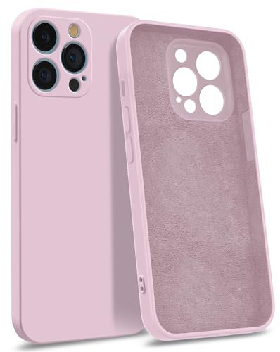 MyGadget Custodia in Silicone compatibile con iPhone 13 Pro [Quadrupla Protezione] - Case Rigido con Fodera in Microfibra - Cover Rosa