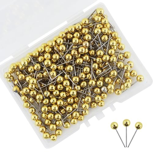 250 Stück Kartennadeln, Pinnwandnadeln, Kartennageldrucknadeln, Reißzwecken, Plastiknadeln mit Stahlspitze mit Aufbewahrungsbox (Rose Gold)