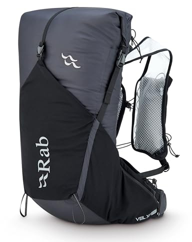 Rab Veil XP Leichter atmungsaktiver Trinkrucksack für Trail Running & Wandern – Schwarz – 20 Liter (Rückenlänge – klein)