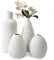 Omtofo Vase Blanc Set - Lot De 4 Vases Fleur Ceramique - Vase Decoratif pour Minimaliste La Maison, Fête, Bureau, Mariage, Bouquet De Fleurs Fraîches Séchées d'herbe (Beige)