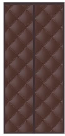 Insulated Thermal Door Curtain for Winter Cold Magnetic Warm Draught Excluder for Front Door Coffee95x200cm