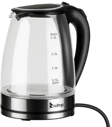 Electric Glass Kettle, 2000W, 1.8L Capacity, 220V, UK Plug