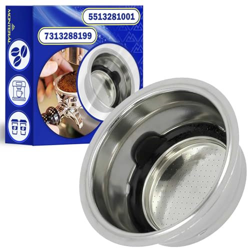Strainer Coffee Machine Filter for Two Cup with Original Code 5513281001 7313288199 for DeLonghi - Warranty 10 Years - MONTERAL
