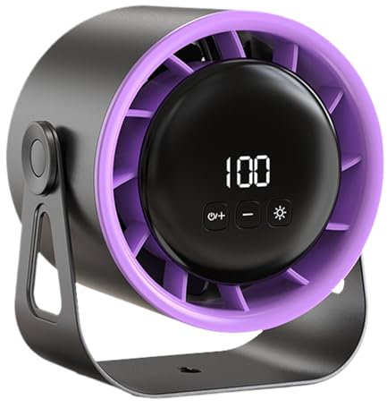 Rechargeable Portable Fan, 6-Inch Small Desk Fan, 100-Speed Digital Display Rechargeable Cooling, Adjustable Turbine Air Blower for Home, Workplace, Travel Use