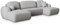 Masseno Ecksofa Savona N mit Schlaffunktion U-Form, Sofa mit Bettkasten, Wohnzimmersofa, Couch, Soffa, Bettsofa, Couchgarnitur- Hellgrau, Now OR Never 83