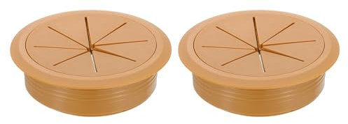 sourcing map 2 Pcs Desk Grommet, 3.15 inch 80mm Desk Cable Hole Cover Wire Hole Insert for Home Office Table Cabinet Cord Organizer, Brown