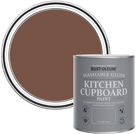 Rust-Oleum Scrubbable Kitchen Wood, Cupboard and Cabinet Paint in Gloss Finish - Faded Ember 750ml