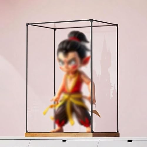 Xyrona Acryl Vitrine Acryl-Vitrine für Actionfiguren, 15, 20, 25, 30, 35, 40, 50, 60, 70cm Hoch, Transparente Vitrine, mit Aluminiumrahmen(60x60xH70cm/24x24x28)