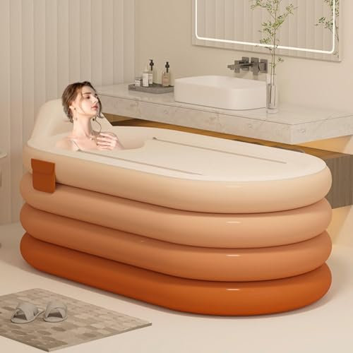 Baignoire gonflable portable avec pompe à air électrique, baignoire autoportante pliable pour douche, spa, vidange rapide pour intérieur et extérieur