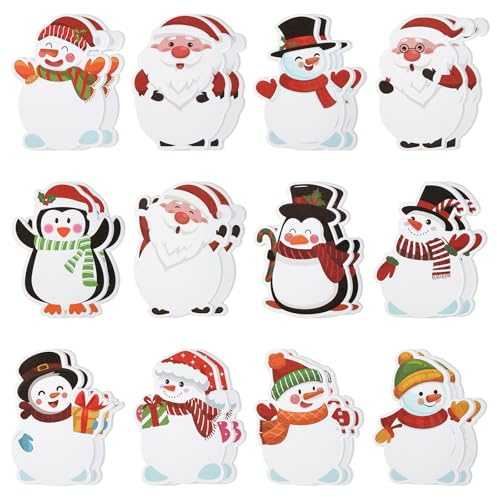 Hopton Haftnotizen, 24 Blöcke Sticky Notes, Weihnachtlicher Notizblock, Selbstklebende Notizzettel, Haftnotizen Lustig für Zuhause, Schule, Büro