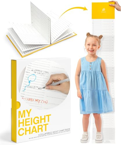 Suck UK Height Chart for Kids | Fold Out Growth Chart | Funny Kids Folded Book Charts | Childrens Measuring Charts with Self Portrait & Draw Box | Nursery Decor & Bedroom Accessories | Baby Gifts