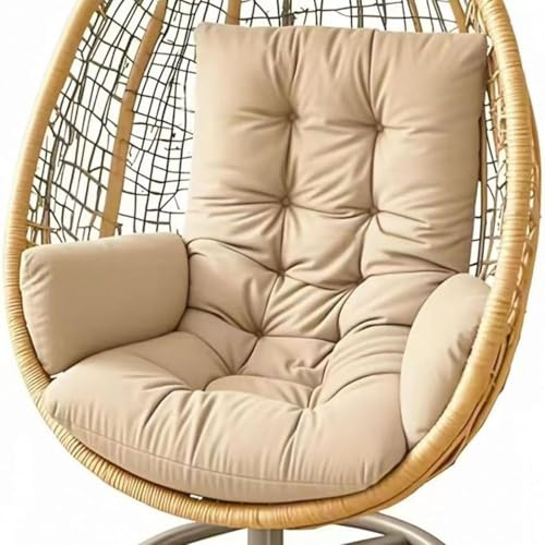 QOEUIUJ Hängesessel Kissen, Auflage for Hängeschaukel, Hängekorb Sitzkissen, Garten Polster, Schaukelstuhl Sitzkissen Hängestuhl Sitzauflage(Khaki)