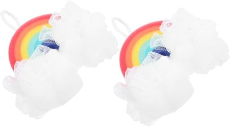 Schwamm und PE Regenbogen für Körperpeeling 2 Stück Badeblume