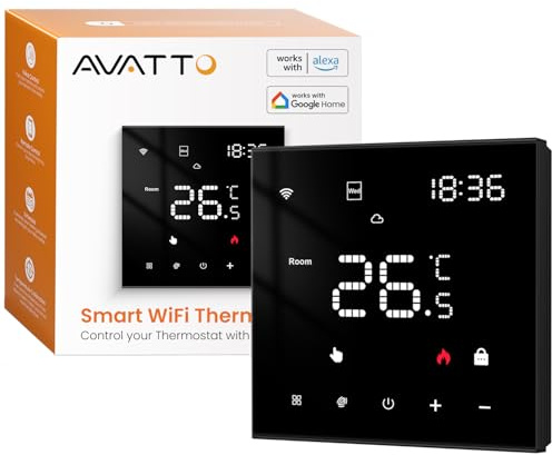 AVATTO Thermostat Für Wasser Fußbodenheizung und Gasboiler，Smart WiFi Thermostat Programmierbar Raumthermostat Unterstützen Alexa, Google Home Sprachsteuerung und Smart Life App Fernbedienung
