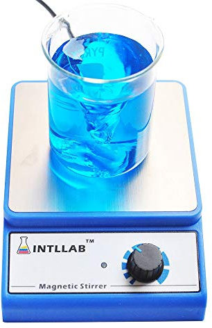 INTLLAB Magnetic Stirrer Stainless Steel Magnetic Mixer with stir bar (No Heating) Max Stirring Capacity: 3000ml