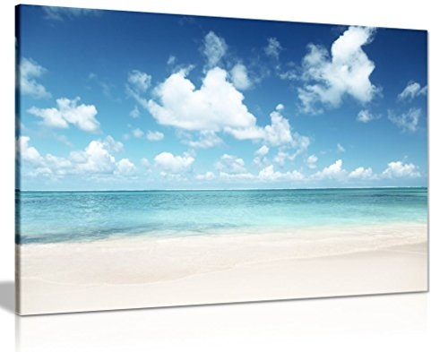 Caribbean Beach Sand & Sea Canvas Wall Art Picture Print (36X24)
