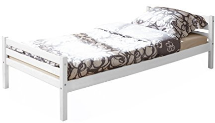 Einzelbett Nadine Massivholz Kiefer Weiss 90 x 200 cm