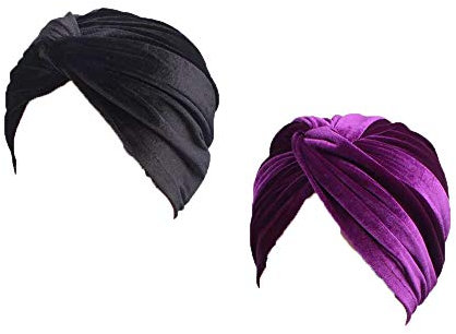 Pluto & Fox Beanie für Damen Mütze Verdrehte Form Keine Zeichnung Für Frühling, Herbst Und Winter 2 Einheiten Pro Satz (Schwarz-violett, Einheitsgröße)