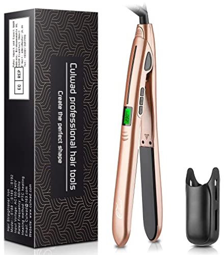 Culwad Hair Straighteners, 2 in 1 Ceramic Flat Iron and Curling Iron with LCD Display, Straightners & Curls with Adjustable Temperature (140-230 ℃), Dual Voltage