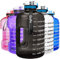 QuiFit 2.2 Litre Large Water Bottle with Strainer & Time Marker,Fruit Infuser Travel Water Jug for Outdoors Sports Fitness Camping BPA Free (Black, 2.2 L)
