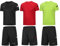 BUYJYA Lot de 3 shorts et 3 T-shirts de sport pour homme, pour le basket-ball, le football, l'exercice, la course à pied, la salle de sport, Noir/rouge/vert, Small