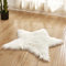 GUOCU Weiches Kunstfell Stern Plüsch Teppich Badteppich Faux Lammfell Schaffell Teppich Shaggy Lammfellimitat Teppiche Longhair Bettvorleger Sofa Matte fürs Wohnzimmer Schlaf-Kinderzimmer Weiß 60CM