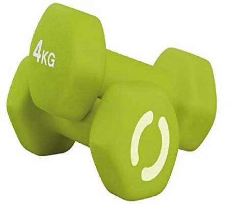 Dumbbell Set 2 x 4kg Neoprene Dumbbells Fitness Weight Gym Home Exercise Rubber Anti-roll Shape Fixed Weights Latex Free