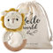 Mamimami Home Gehäkelte Babyrassel Häkeln Holz Greifling Baby Rassel Geschenk zur Geburt Handmade Junge und Mädchen,Geschenk zur Geburt(Löwe)