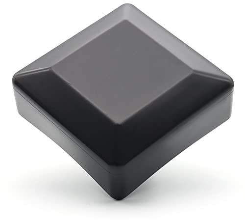 Enkotrade 21 Stück Zaunkappen Schwarz für Außenmaß 50x50mm, Rohrkappen aus hochwertigem Kunststoff, Pyramide Quadratisch Zaunpfostenkappen Pfahl Deckel Zaunabdeckung