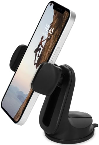 ACCEZZ Handyhalterung Für Das Auto - Verstellbar - Universell - Armaturenbrett Und Windschutzscheibe - Schwarz