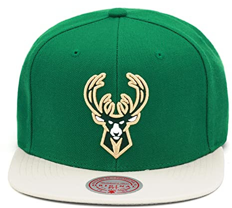 Mitchell & Ness Snapback Cap NBA Wool 2 Tone Milwaukee Bucks Green/beige