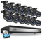 ZOSI 1080P Aussen Überwachungskamera Set, 16CH DVR mit 12x 2MP Sicherheitskamera 2TB Festplatte, Bewegungserkennung und Sofortalarm, Fernzugriff