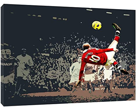 Wayne Rooney Rovesciata Kunstdruck auf gerahmter Leinwand, 76 x 50 cm, Tiefe 18 mm