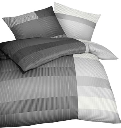 Kaeppel Fein Biber Bettwäsche 2 TLG. 135x200cm Passport Graphit Anthrazit Silber
