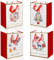 12 STK. Große Weihnachten Geschenktüten mit süßes Design, in Weiß/Rot, 32x26x10cm, Stabile Papier Weihnachtstaschen mit Schleife Henkel, Hochwertige Papiertüten für Geschenke